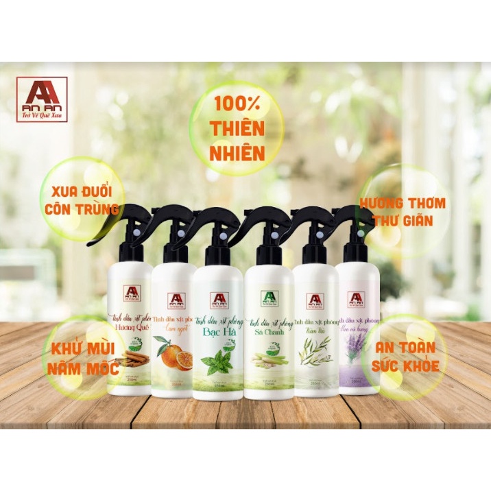Bình xịt phòng, quần áo Tinh dầu sả chanh khử mùi, đuổi muỗi hiệu quả.