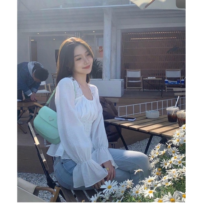 ÁO PELUM NHÚN CHỈ EO DÂY YẾM- Hàng Có Sẵn - Kèm Ảnh Thật