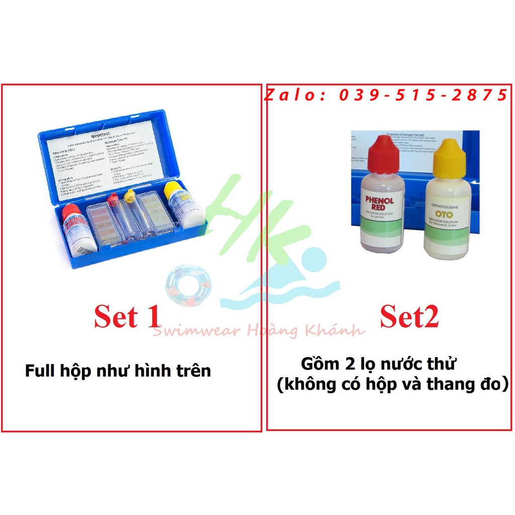 Bộ dung dịch đo nước Clo - pH chính hãng Emaux kiểm tra Test cho bể bơi, hồ bơi, kiểm tra nồng độ Ph, nồng độ clo