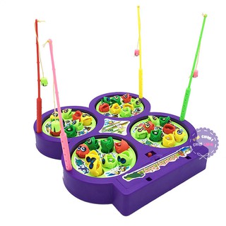 Hộp đồ chơi câu cá nam châm 4 hồ dùng pin có nhạc 9923