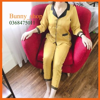 Đồ bộ mặc nhà, đồ bộ pizama lụa, chất lụa tơ mềm mịn