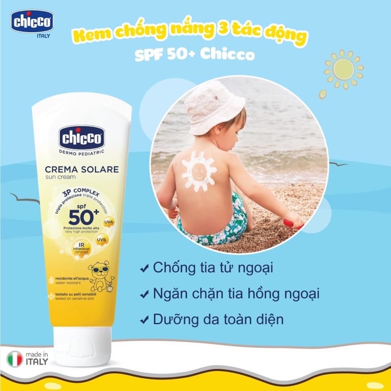 Kem chống nắng 3 tác động Chicco SPF 50+