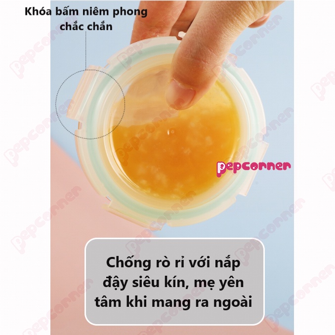 Hộp thủy tinh trữ đông, trữ đồ ăn dặm thức ăn cho bé 130ml dày dặn, có thể hấp nướng, dùng được trong lò vi sóng