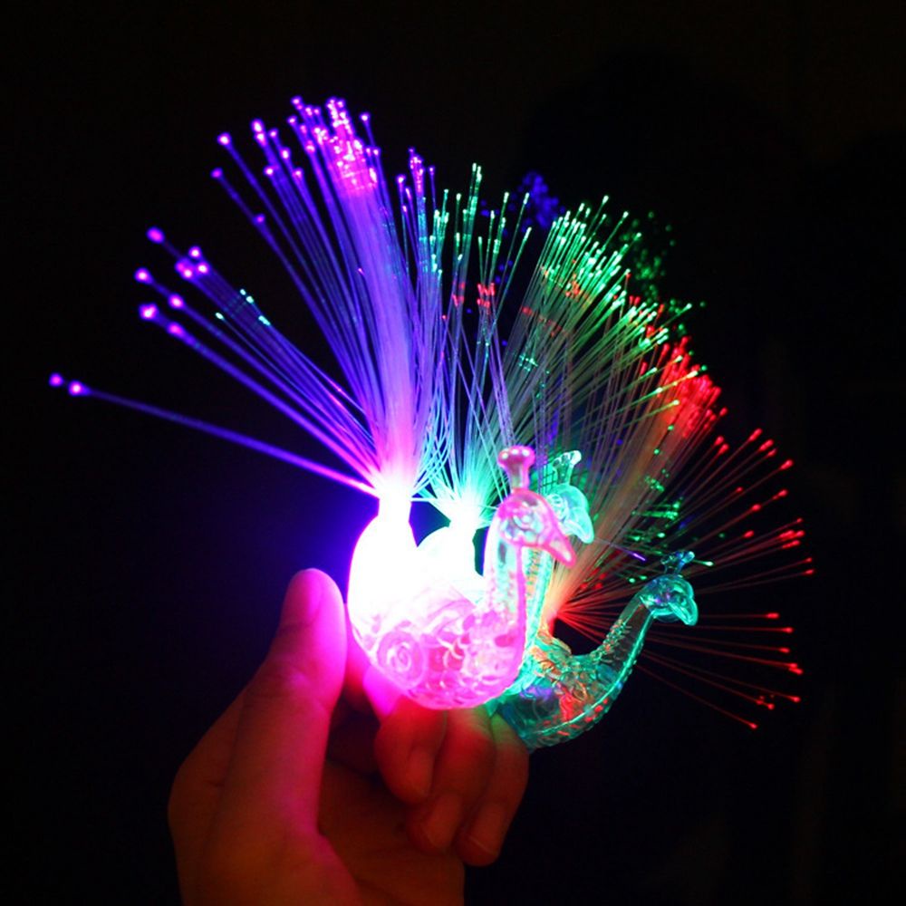 VANES1 Shine Glow Toys Lighting Flash Lamp Luminous Peacock Christmas Kids Toy Fiber Optic Light Multicolor Home  Decoration Party Supplies LED Lights/Multicolor