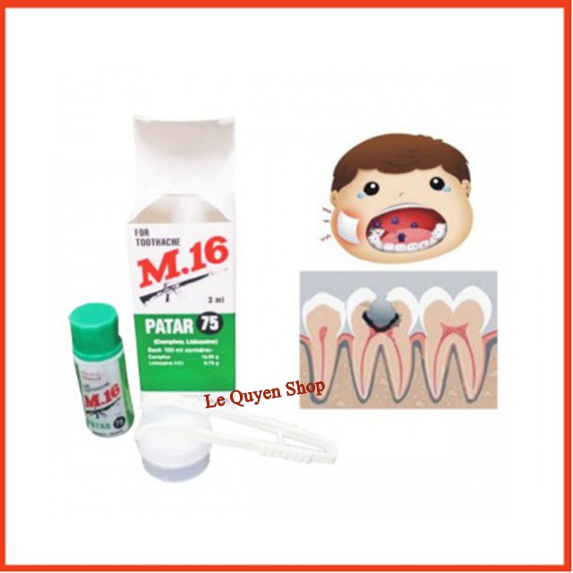 12 Chai Dầu Giảm Đau Răng , sâu răng Patar 75 M.16 3ml Thái Lan
