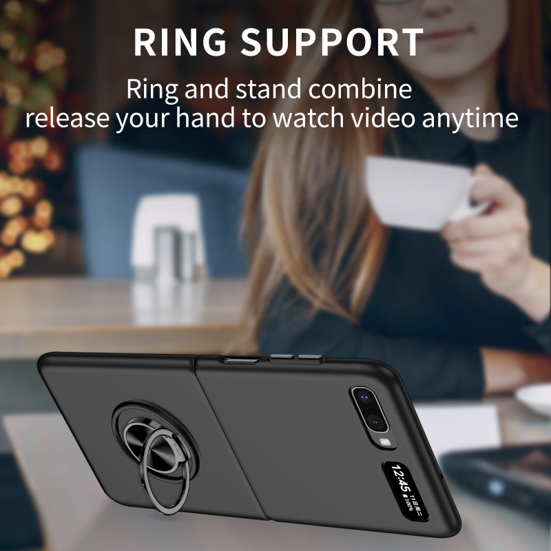 Ốp Điện Thoại Cứng Kèm Giá Đỡ Dạng Vòng Tròn Chống Rơi Cho Samsung Galaxy Z Flip 3 Flip1/2