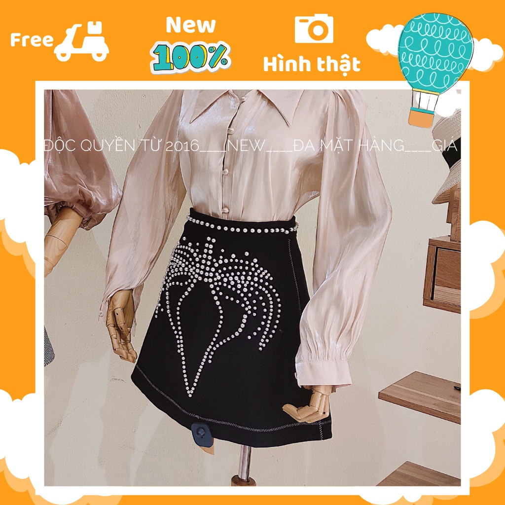 chân váy đen đính ngọc sang trọng jeans xích lỗ cá tính caro xám peplum lưới xòe đen da lộn nâu nude jeans chữ A xòe