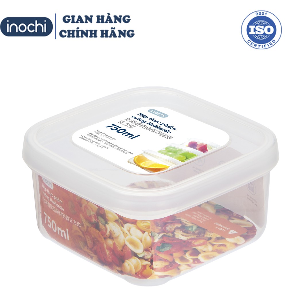 [Bộ 3]Hộp Nhựa Đựng Thực Phẩm vuông Thức Ăn Hokkaido INOCHI Nhựa Cao Cấp Trong Suốt Bền Chịu Nhiệt Cao 750-1500-2500