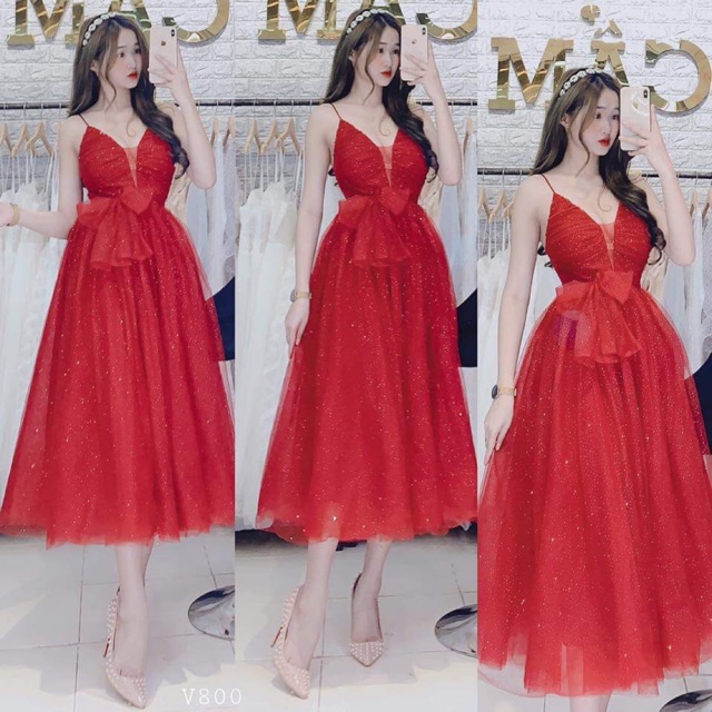 Đầm xoè hai dây