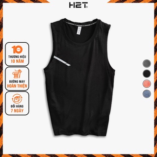 Áo Ba Lỗ Nam H2T Form Tank Top Khỏe Khoắn, Chất Vải Mỏng Nhẹ Mát, Phối Dệt Lỗ Li Ti Chữ V Thoáng Khí 1444