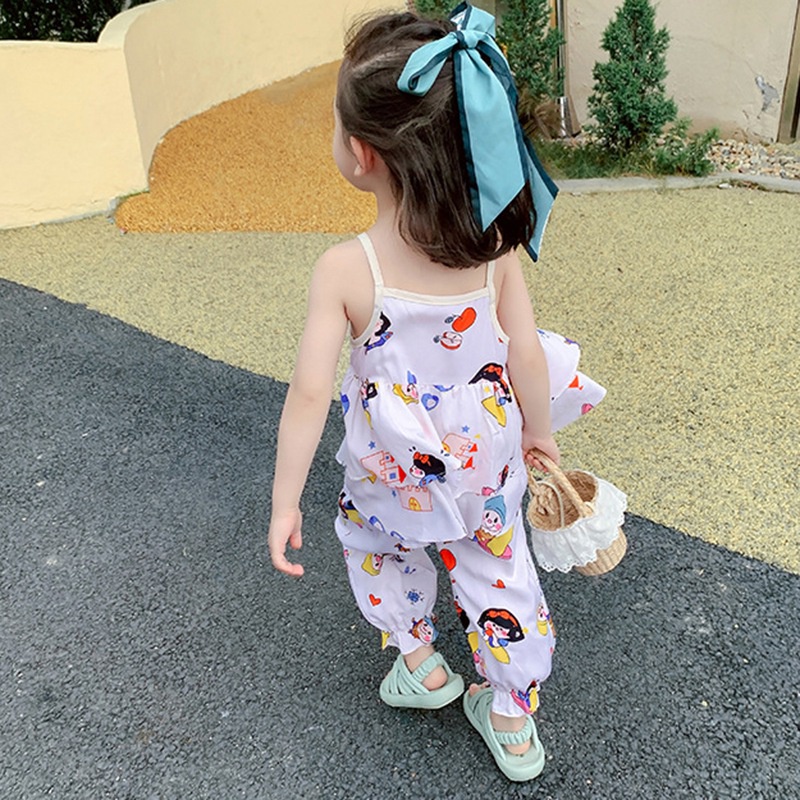 Bộ Đồ Ngủ Không Tay In Hoạt Hình Thời Trang Mùa Hè Dành Cho Bé Gái Se7en