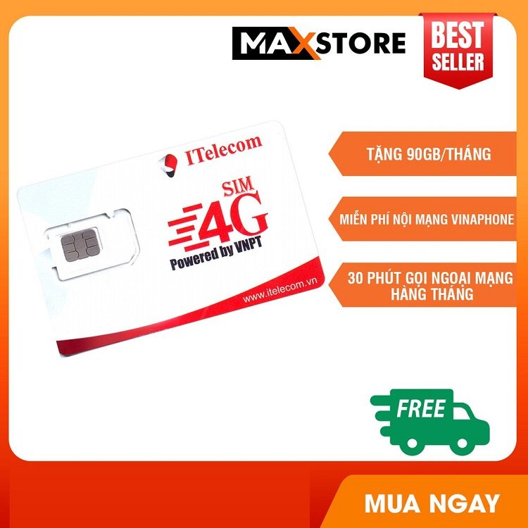 Sim 4G Vinaphone Itelecom May77 tặng 90GB data mỗi tháng, miễn phí gọi nội mạng sử dụng được toàn quốc 77K/Tháng