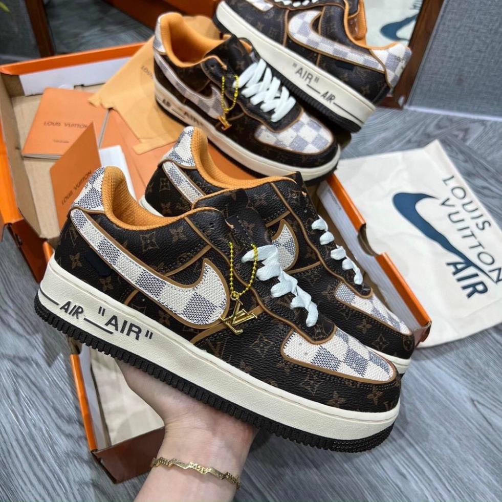 Giày thể thao AF1 LV trắng xanh đỏ nâu [ẢNH THẬT] giầy sneaker air force 1 low lv nam nữ bản mới da cao cấp mới nhất