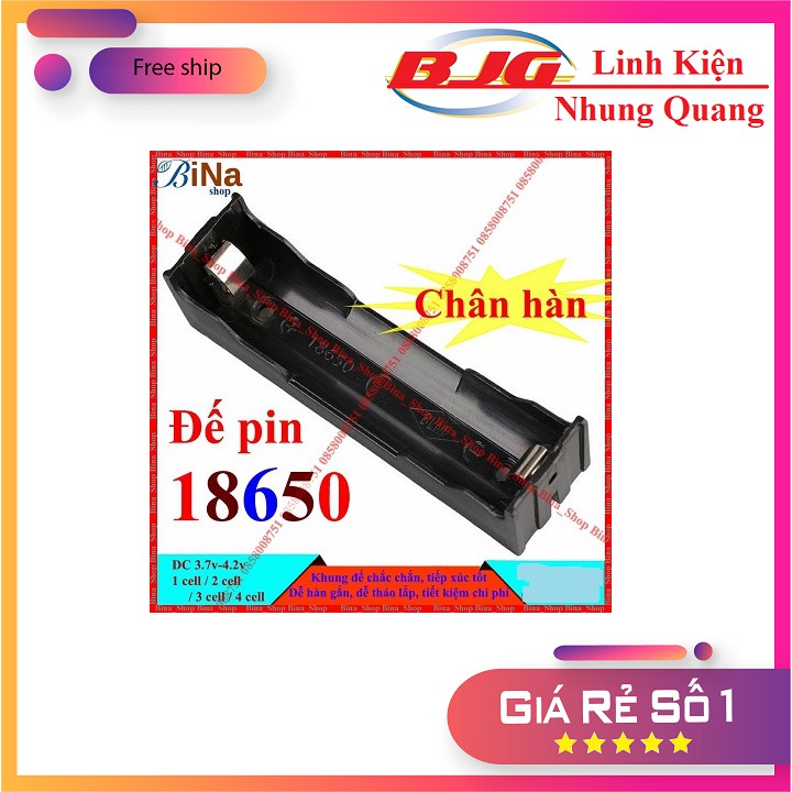 Đế Pin 18650 chưa Hàn 1 2 3 4 Cell Chế Pin 2S 3S 4S