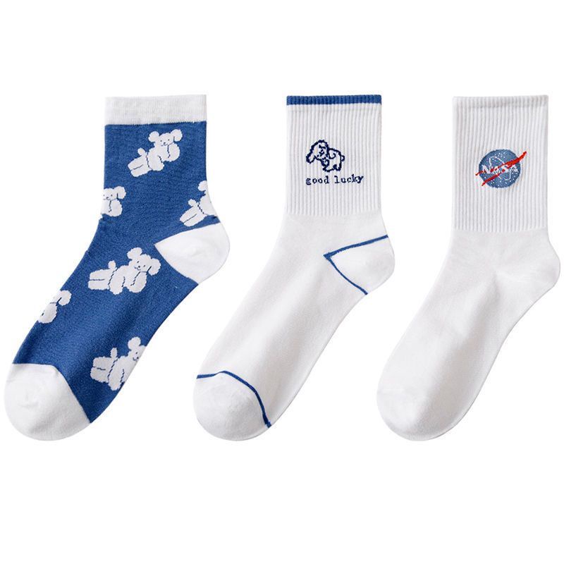 Vớ Thể Thao Cổ Cao Tông Xanh Dương Phong Cách Hàn Quốc Thoải Mái Cho Nam Và Nữ | BigBuy360 - bigbuy360.vn