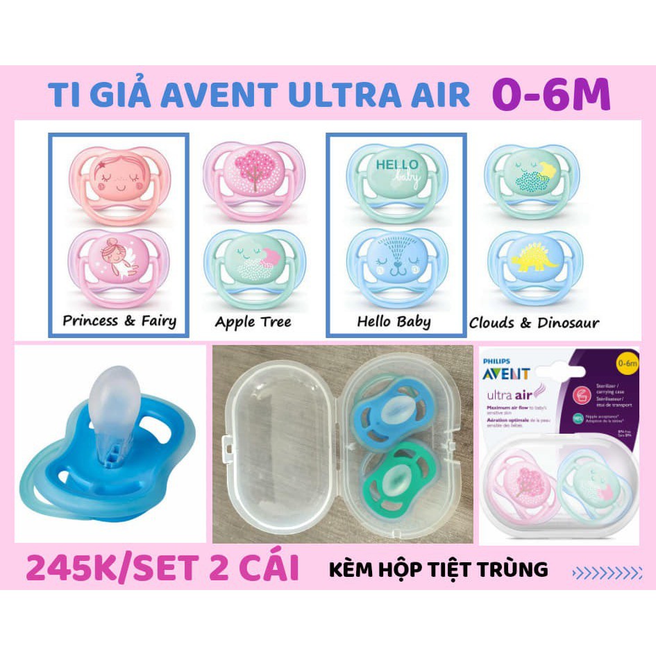 TI GIẢ AVENT THÔNG KHÍ ULTRA AIR SILICON MỀM 0-6M/6-18M ANH QUỐC