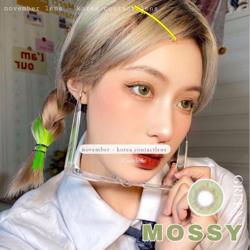 Kính áp tròng màu xanh tây Mossy Green Hàn Quốc