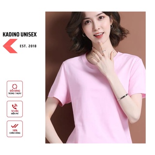 Áo thun nữ cổ tròn, áo phông nữ cổ tròn trơn kadino unisex