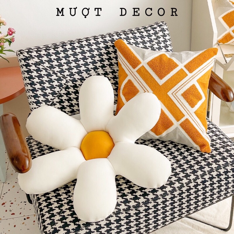 Gối Tựa Lưng ❤️ gối sofa decor hình hoa cúc lót bông trang trí phòng phong cách Hàn Quốc, Bắc Âu gối vuông 45x45