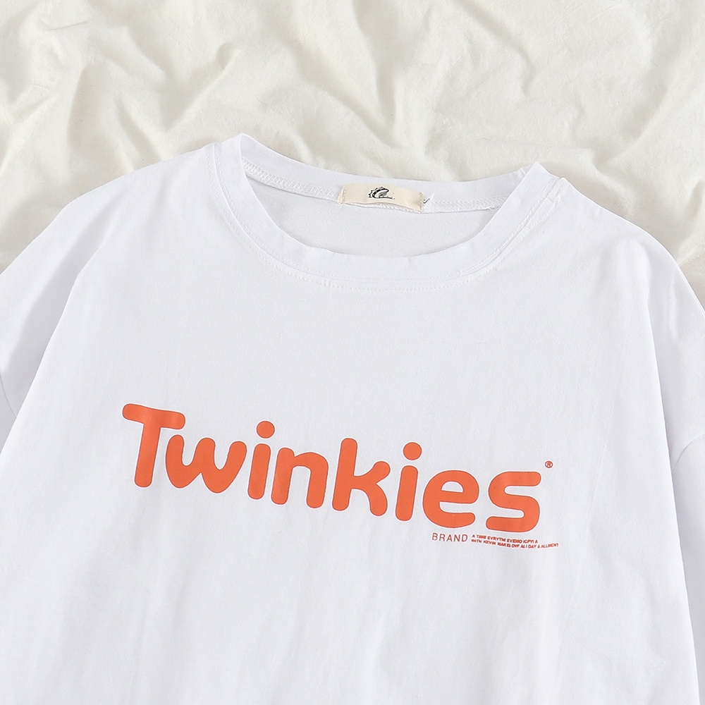 NUZIRO  Áo Thun Ngắn Tay Dáng Rộng In Họa Tiết Xinh Xắn Theo Phong Cách Hàn Quốc