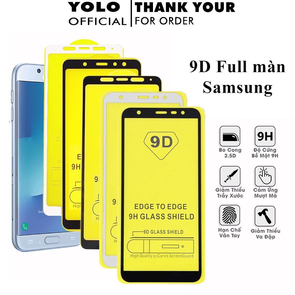 Kính cường lực samsung J7 Prime J7 Pro J730 A750 J4+ J6 J6+ A6 A6+ A7 2018 J8 A8 2018 A8+ A9 2018 Full Màn Kính [9D]