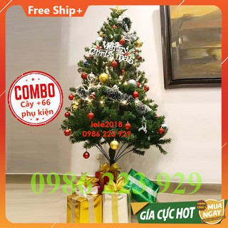 Set Cây thông 1m5 loại đẹp + 66 phụ kiện trang trí cao cấp Noel giáng sinh