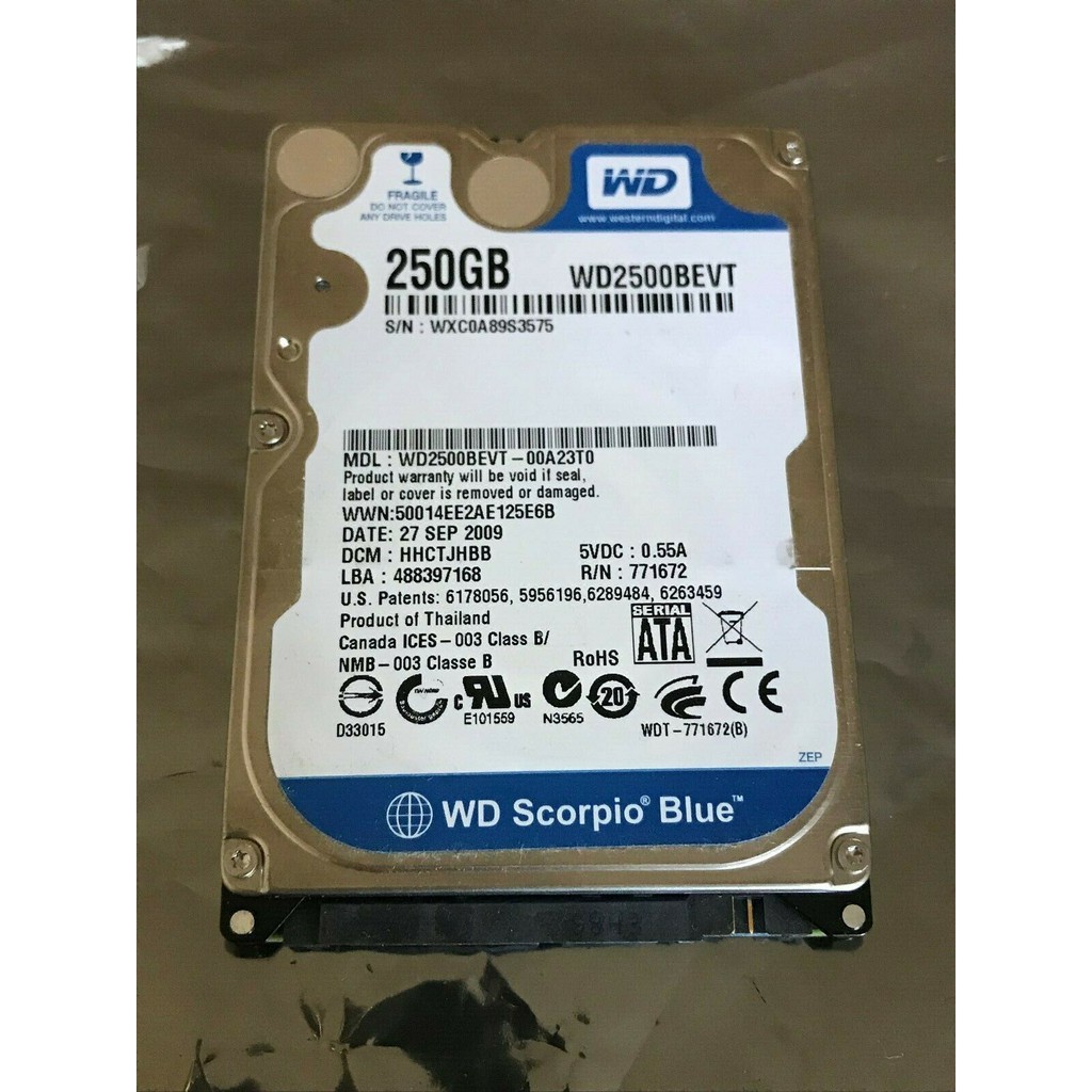 Ổ cứng HDD Laptop 2.5'' WD Toshiba Seagate 250GB 320GB 500Gb hàng tháo máy Good 100% bảo hành 3 Tháng