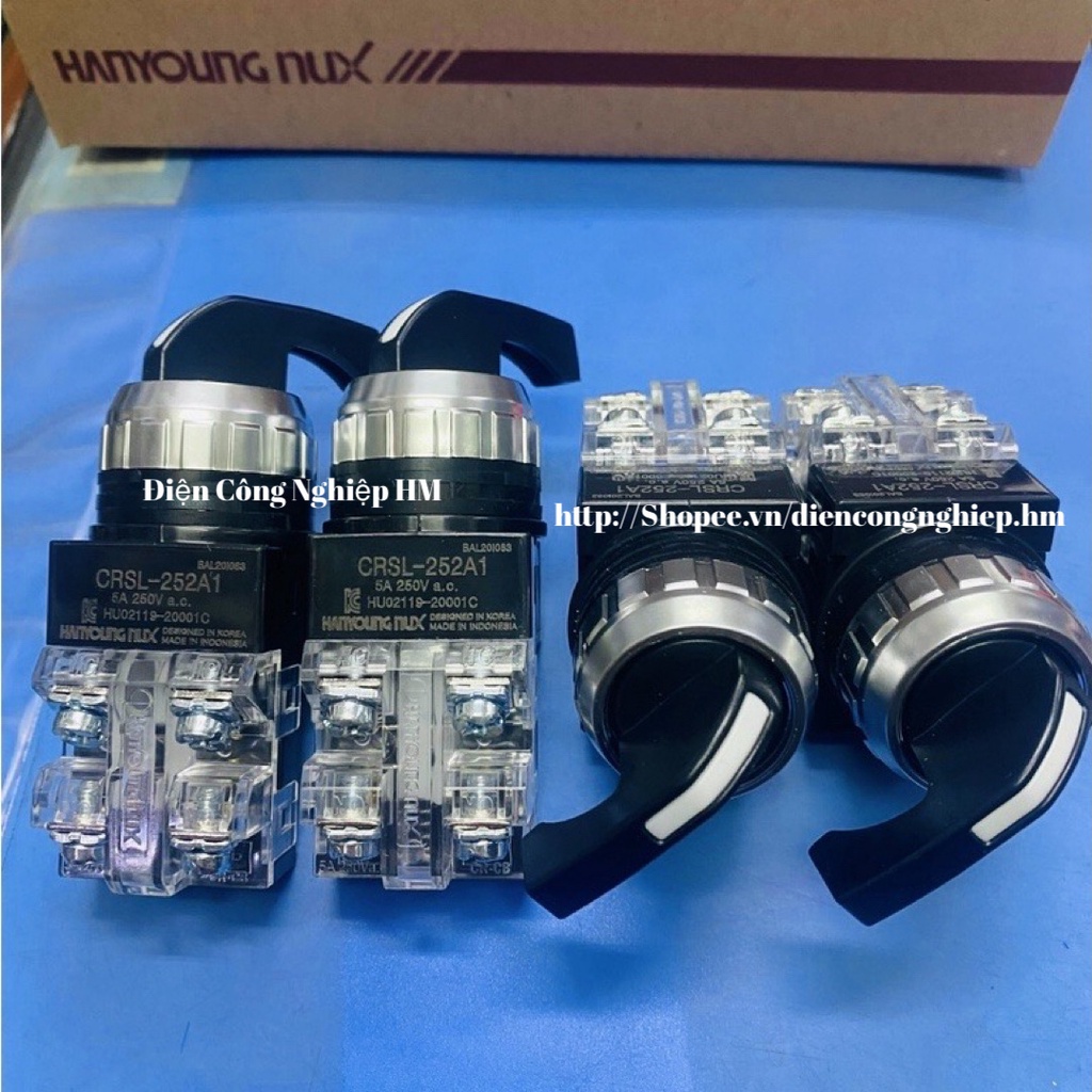 Công tắc xoay chuyển mạch 2 vị trí Phi 25 HanYoung CRSL-252A1 Hàng Chính Hãng
