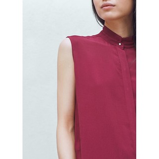 Áo Sơ Mi Nữ Sát Nách Cổ Trụ (Trả Order)