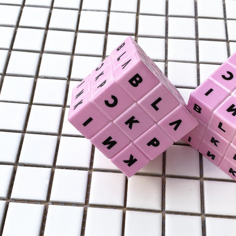 Rubik IN HÌNH ĐEN HỒNG BLACKPINK kích thích trí tuệ sáng tạo trang trí dễ thương