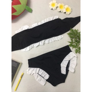 [Sale-Hàng New]BiKiNi 2 mảnh cup ngực phối bèo trắng(hình thật )