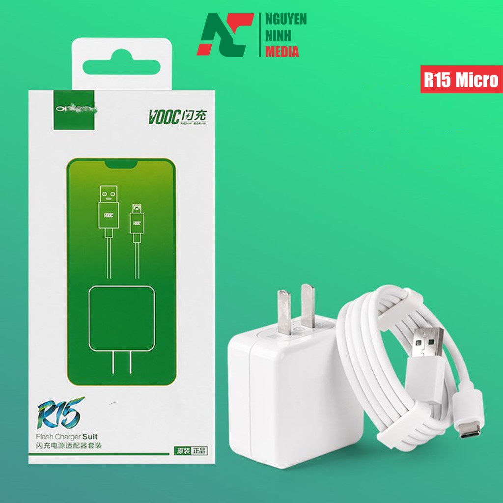 Bộ sạc nhanh VOOC 5V-4A R15 dành cho điện thoại Oppo Chân MicroUSB