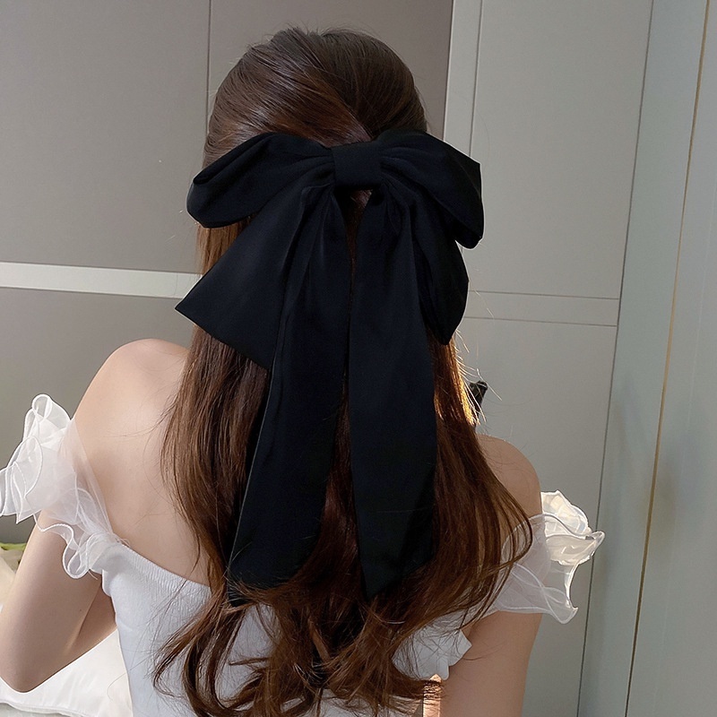 Kẹp Tóc Đính Nơ Cỡ Lớn Màu Cà Phê Kiểu Pháp Tinh Tế Thời Trang Mùa Xuân