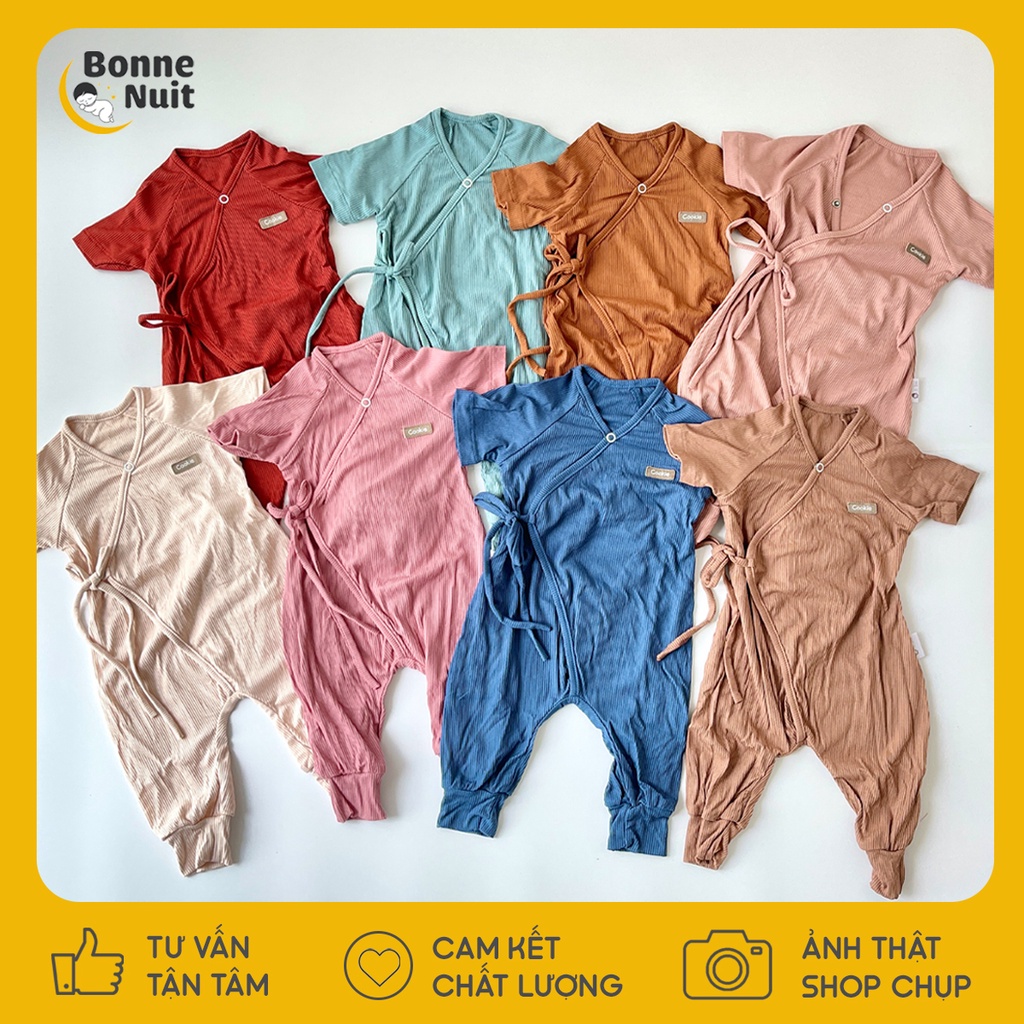 Bộ áo liền quần romper buộc dây Cookie siêu mềm mát