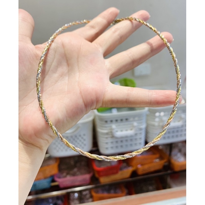Kiềng nữ BẠC Ý nhập xi 3 màu cao cấp