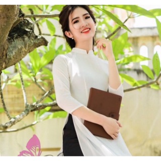 Bộ áo dài trắng học sinh tay lỡ
