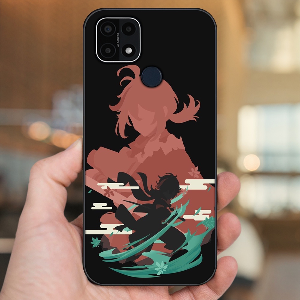 Ốp lưng Oppo A15, A15s viền đen in hình Kazuha Genshin Impact