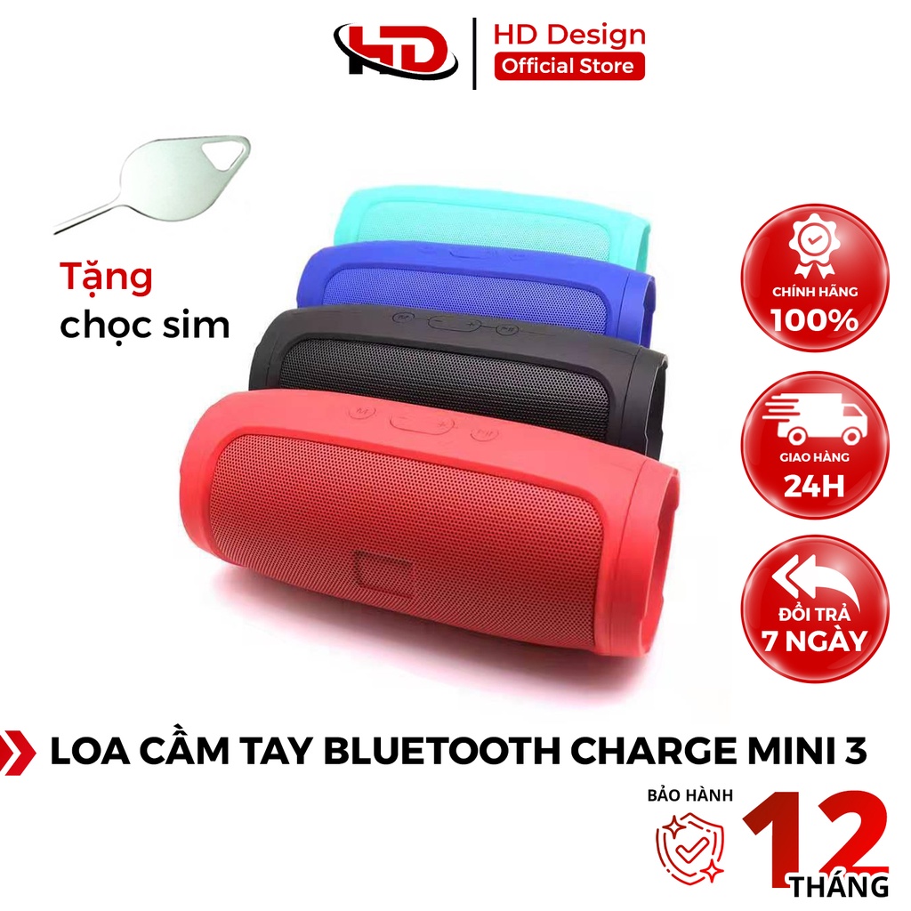 Loa Cầm Tay Bluetooth Charge Mini 3+ Hỗ Trợ Đàm Thoại  - Chính Hãng HD DESIGN