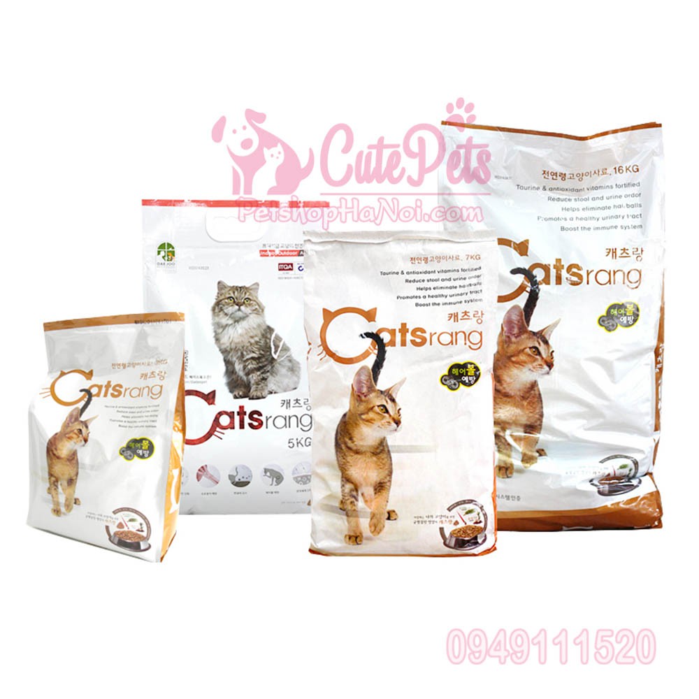 Thức ăn mèo Catsrang gói 1kg dành cho mèo mọi lứa tuổi xuất xứ Hàn Quốc - CutePets Phụ kiện thú cưng Pet shop Hà Nội