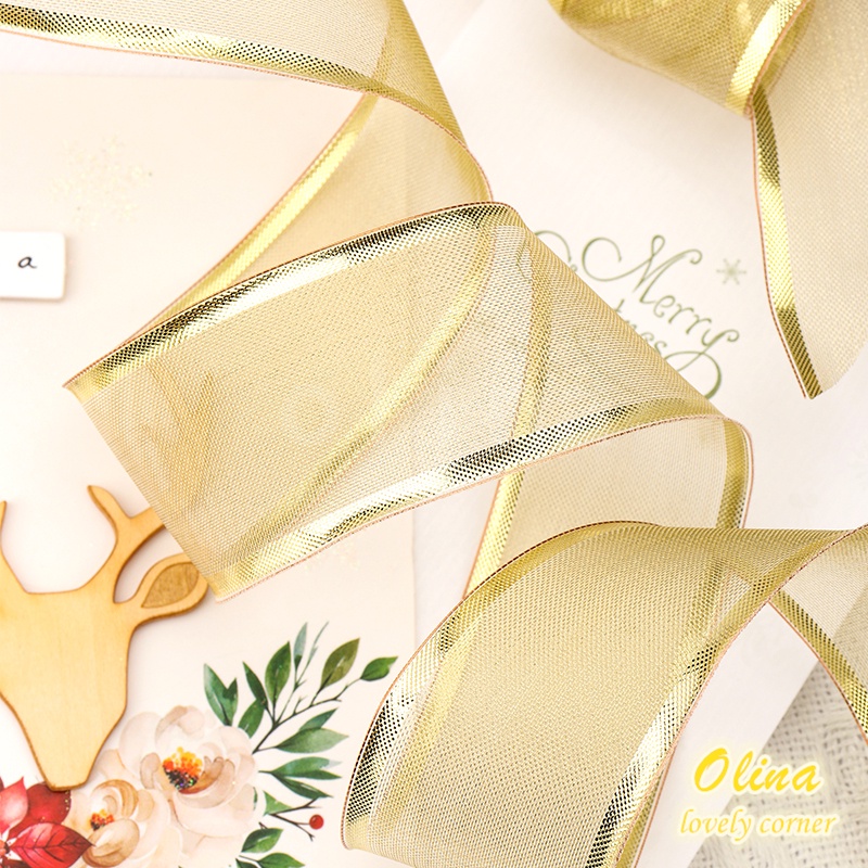 Cuộn dây ruy băng tùy chọn màu sắc rộng 4cm dài 9.1m để gói quà giáng sinh