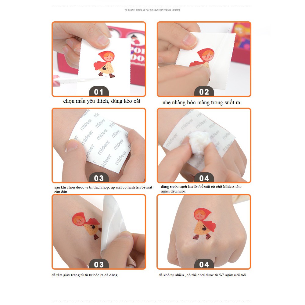 Mideer nail Stickers - Temporary tattoos - Hình Xăm Tạm Thời Và Hình Dán Móng tay An Toàn Cho bé từ 3t My Mickey shop