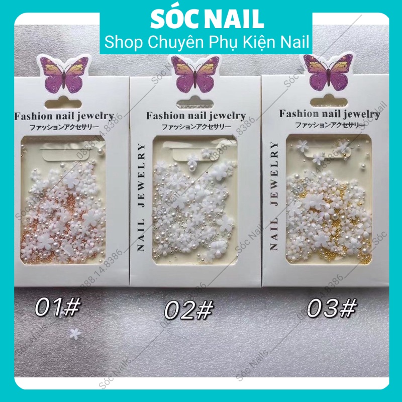 Charm Hoa Nhí Gắn Móng , Charm Hoa Sứ Trang Trí Nail Siêu Đẹp