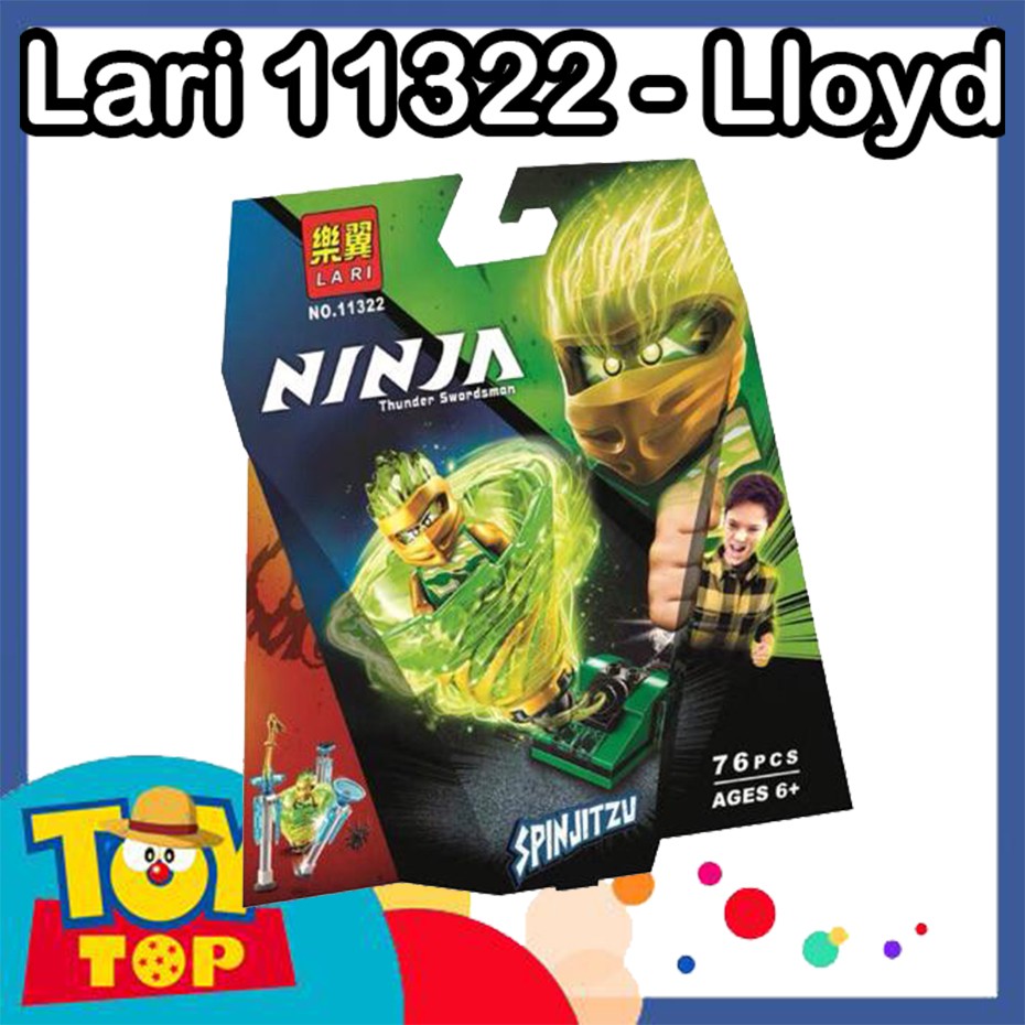 [Một mẫu] Đồ chơi ghép Ninjago Lắp ráp con quay lốc xoáy Slam của Lloyd , Jay , Zane xếp hình LARI 11322 / 11323 / 11324