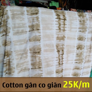 Vải cotton gân co giãn màu cà phê siêu đẹp, siêu chất 25K/m