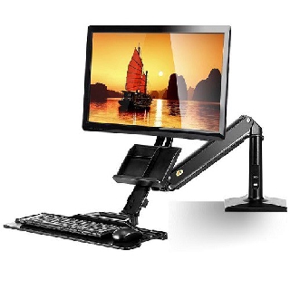 Giá Treo Màn Hình Máy Tính Kèm Mâm Để Bàn Phím [ Kẹp Bàn ] - Dùng cho màn hình từ 19"-35" NB -FC35 [ HÀNG CHÍNH HÃNG ]