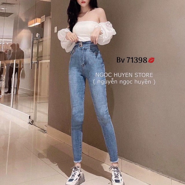 Jean đai gài , cạp siêu cao