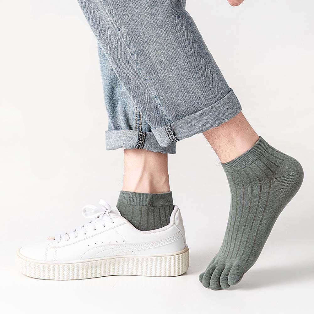 Vớ Cotton Năm Ngón Thoáng Khí Thấm Hút Mồ Hôi Thiết Kế Đơn Giản Cho Nam