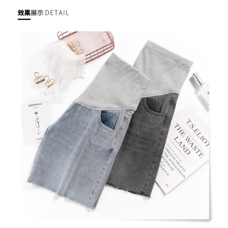 Sẵn hàng❤️ quần short jean ngố cho bà bầu