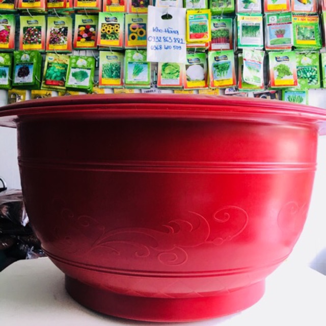 Chậu nhựa giả đá - Chậu Trồng Sen, Loại Tốt - Stone-crushed plastic basin - Lotus Planting Plant  (size: 60-70-80cm)