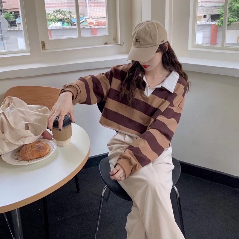 Áo polo croptop kẻ | BigBuy360 - bigbuy360.vn